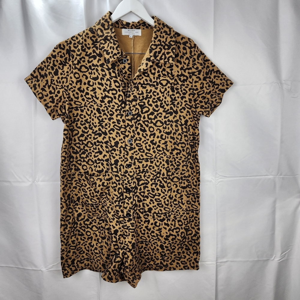 Red Sky romper leopard print size M in EUC - Picture 4 of 11